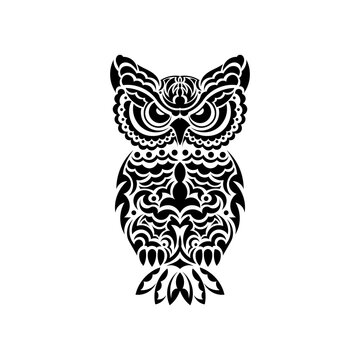 Owl tattoo. Good for prints. Isolated. Vector