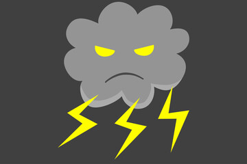 シンプルな雷雲背景あり