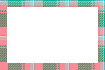 Vintage frame vector. Scottish border pattern retro style. Tartan plaid ornament.