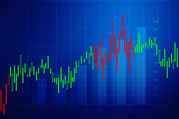 2d rendering Stock market online business concept. business Graph 