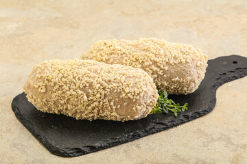 Raw chicken cutlet for roast