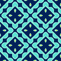  Seamless pattern with symmetric geometric ornament.
