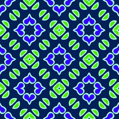  Seamless pattern with symmetric geometric ornament.
