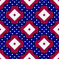  Seamless pattern with symmetric geometric ornament.
