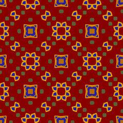  Seamless pattern with symmetric geometric ornament.

