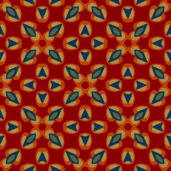  Seamless pattern with symmetric geometric ornament.
