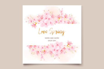cherry blossom watercolor invitation card