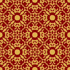  Seamless pattern with symmetric geometric ornament.
