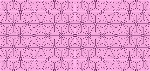 Abstract asanoha pattern. Seamless pink background. Japan style.	