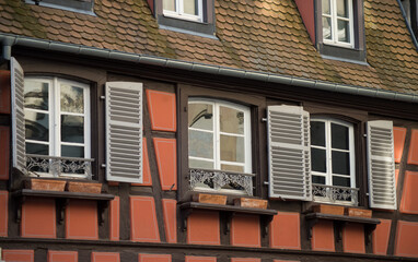 retail of traditional medieval architecture in Colmar - France