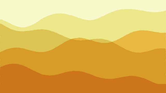 波のアニメーション　ウェーブ　シンプル　デザイン　曲線　オレンジ　黄色　モーショングラフィックス