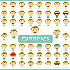 男性　表情　バリエーション　イラスト　セット