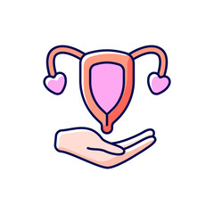 Sexual and reproductive rights RGB color icon. Feminism movement. Movement for equalization of women rights. Establishing social justice. Expansion of the rights of women. Isolated vector illustration