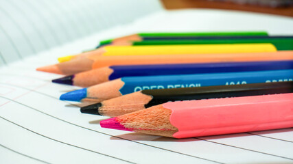 Obraz premium color pencils on white background