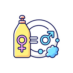 Division of domestic labour RGB color icon. Struggle for the rights of women. Movement for equalization of women rights. No domestic slavery. Establishing social justice. Isolated vector illustration