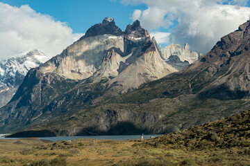 Parque Nacional de Torres del Paine na Patagônia chilena. Um dos locais mais procurados para...