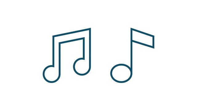 Music icon in flat style. Music, voice, record icon. Motion graphics.