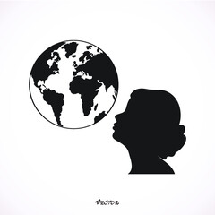 woman and earth planet
