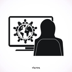 Businesswomen   communicating. Flat, design, vector