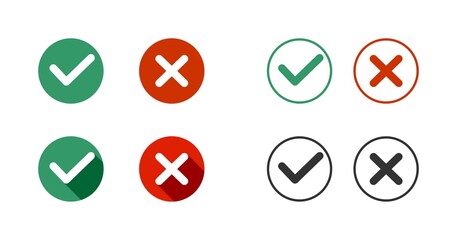 Correct Wrong - Yes No - Approved Rejected Icon Sign Vector Symbol