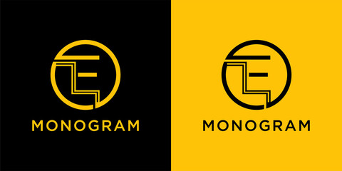 Monogram logo design template initial letter E with creative modern concept