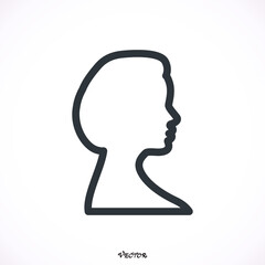 silhouette of a woman in profile, line
