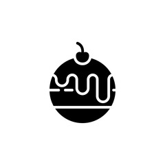 Strawberry Cake icon in vector. Logotype