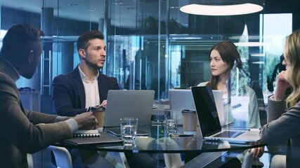 Entrepreneurs in meeting talking business - Powered by Adobe