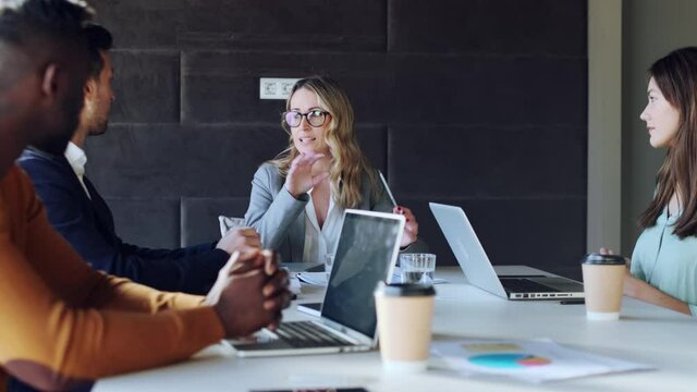 Entrepreneurs in meeting talking business