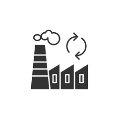 Factory building icon isolated on white background. The environment symbol modern, simple, vector, icon for website design, mobile app, ui. Vector Illustration