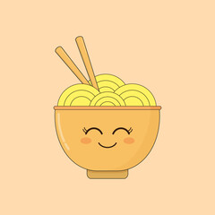 Cute Rice Bowl vector illustration style