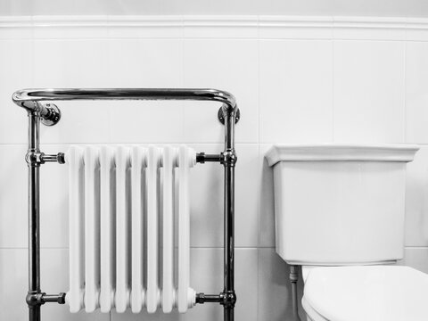 Vintage Bathroom Towel Radiator & Toilet