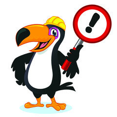 toucan mascot cartoon in vector