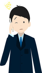 嫌な電話を受けるビジネスマン