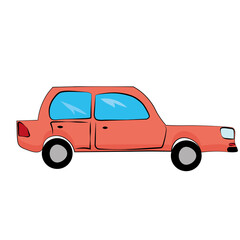 red car isolated on white