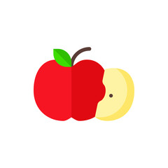 Apple Flat Icon Logo Illustration Vector Isolated. Fruit and Healthy Food Icon-Set. Suitable for Web Design, Logo, App, and Upscale Your Business.