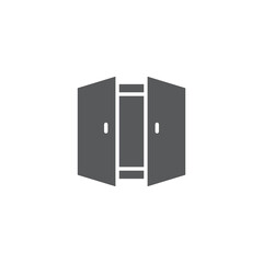 open double door outline icon linear style sign for mobile concept and web design exit doorway