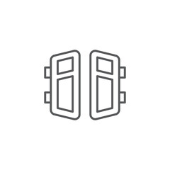 Fototapeta premium open double door outline icon linear style sign for mobile concept and web design exit doorway