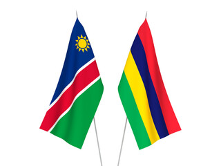 Republic of Mauritius and Republic of Namibia flags