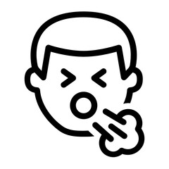 Sick man cough, Ill boy sneeze vector icon concept