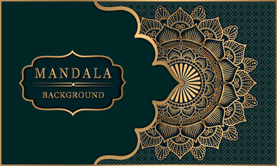luxury mandala with gorgeous arabesque pattern style background for print, card, cover, poster, banner, brochure, flyer