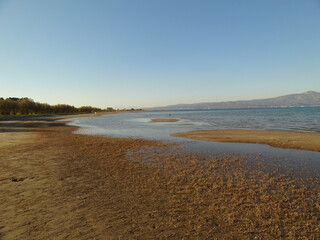 summer in the coast close to sea, city Oropos Greece 