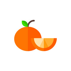 Orange Flat Icon Logo Illustration Vector Isolated. Fruit and Healthy Food Icon-Set. Suitable for Web Design, Logo, App, and Upscale Your Business.