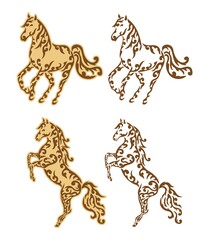 Horse silhouette with oriental ornaments