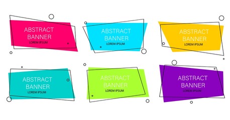 Set of abstract banners. Vector image with shadow. Bright geometric elements. Template for advertising, logo, brochure, flyer or presentation.
