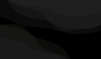 Gray gradient wave curve black background 3D illustration