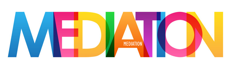 MEDIATION colorful vector typography banner isolated on white background - obrazy, fototapety, plakaty