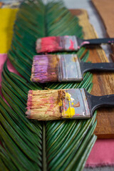 brushes and paint