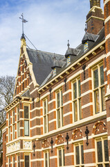 Fototapeta na wymiar Front facade of the historic museum in Assen, Netherlands