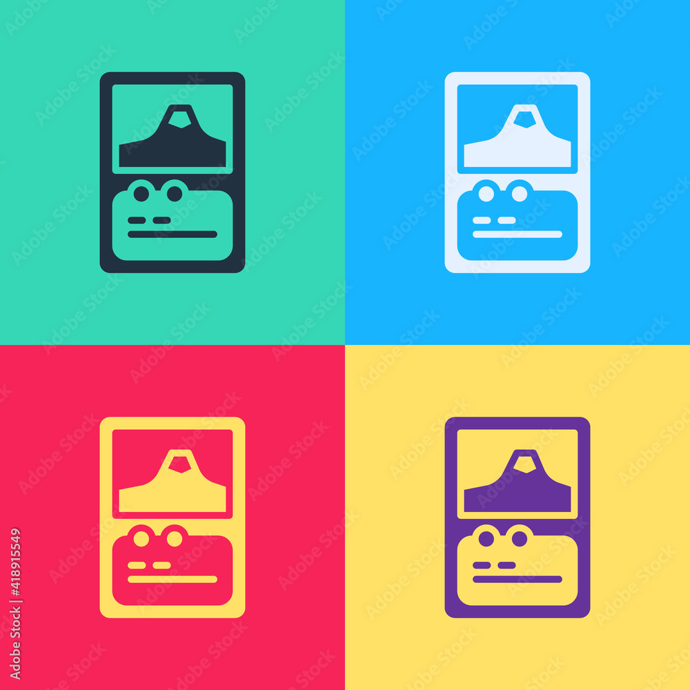 Canvas Prints pop art card game collection icon isolated on color background. fantasy ui kit with magic items. vec